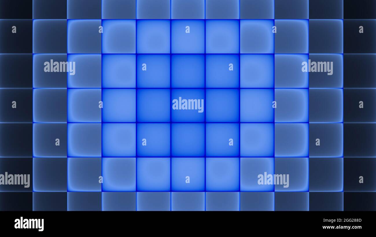 Abstract background 4k blue light dark black neon cubes and lines Stock ...