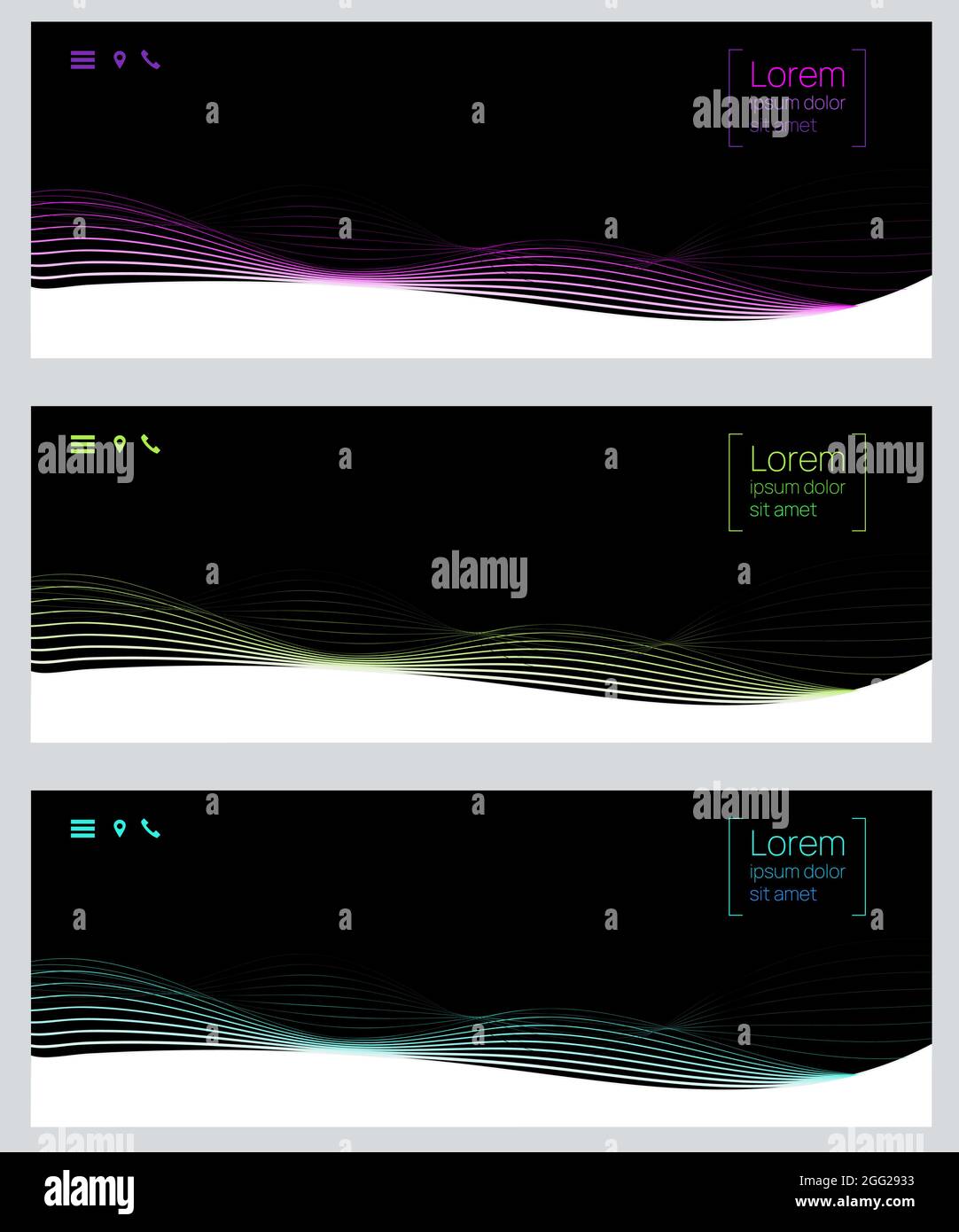 Abstract Universal Dark Website template design header for web page