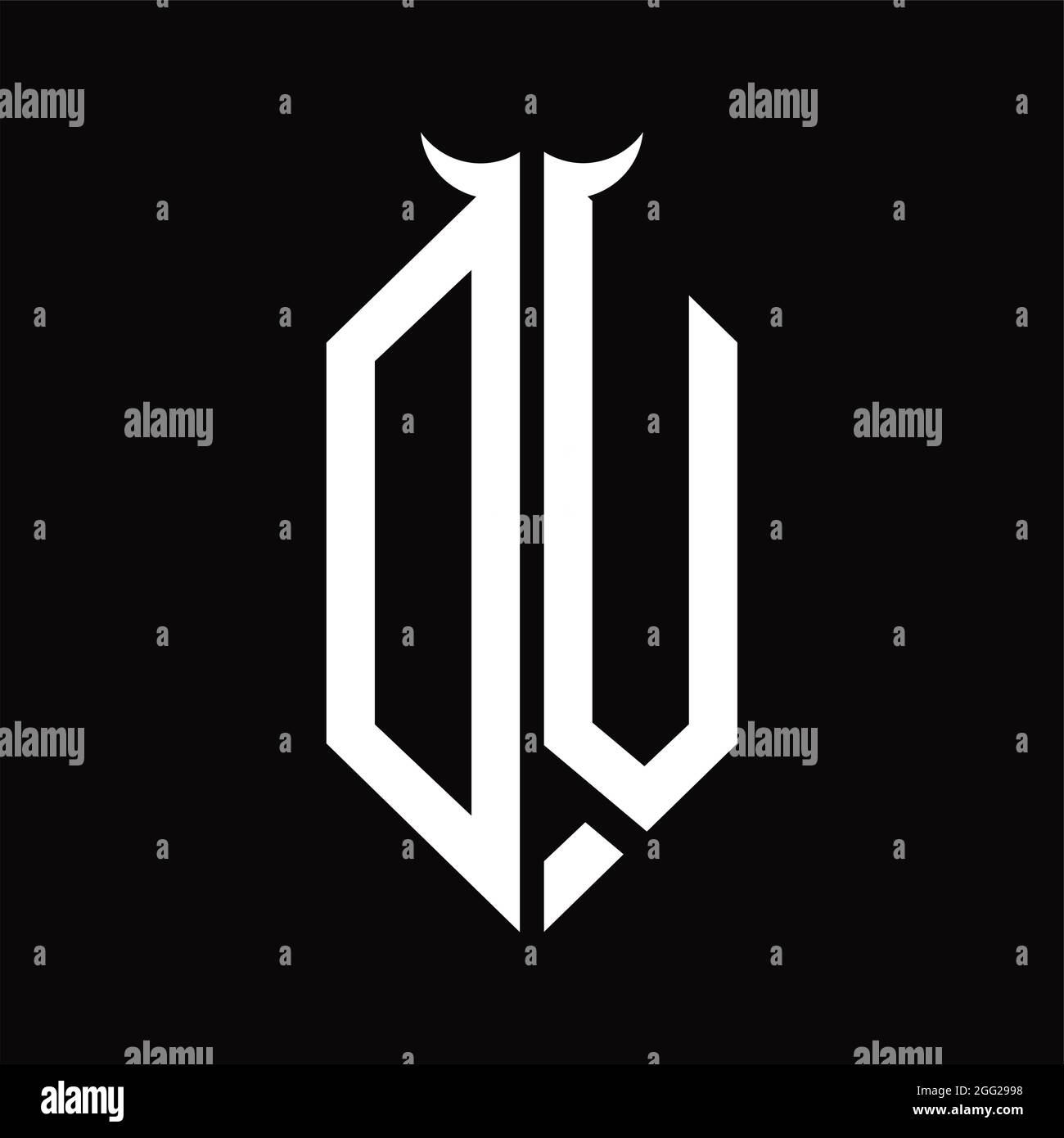 DV Logo monogram with horn shape isolated black and white design ...
