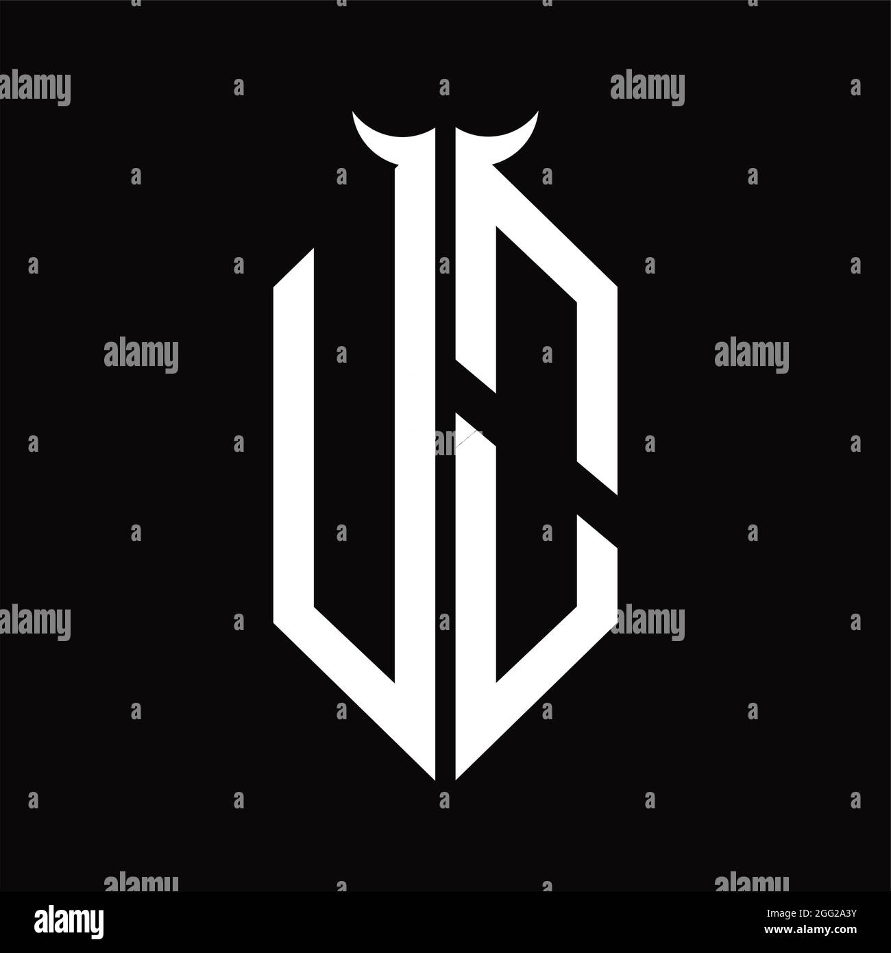 UO Logo monogram with shield shape isolated black background design ...