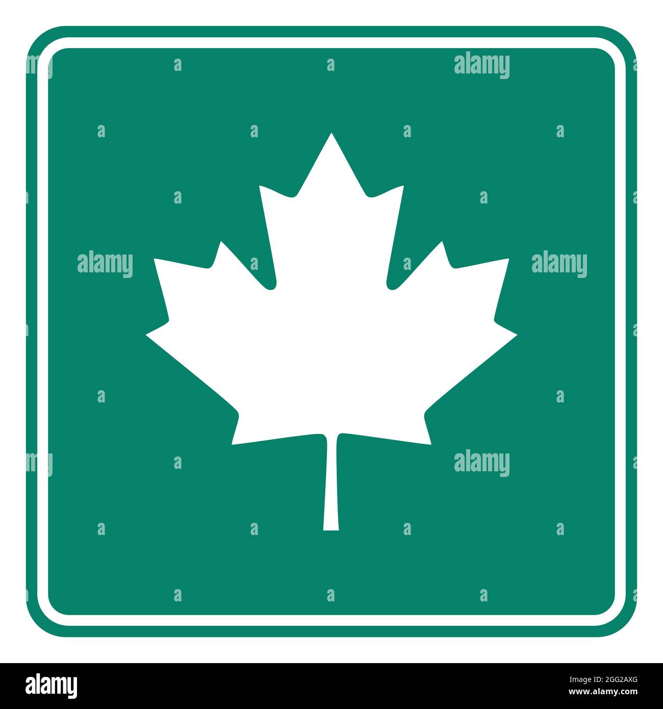 Maple leaf and road sign Stock Photo Alamy