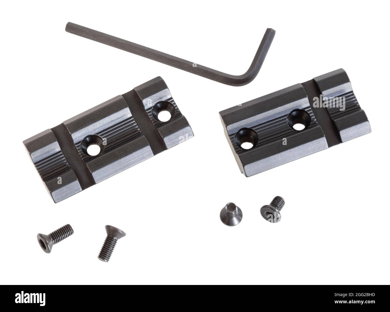 Tool with the bolts and bases to mount an optic on a bolt action rifle