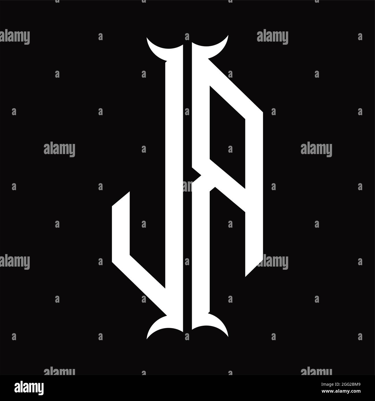 Jr Logo Monogram With Horn Shape Design Template Stock Vector Image Art Alamy