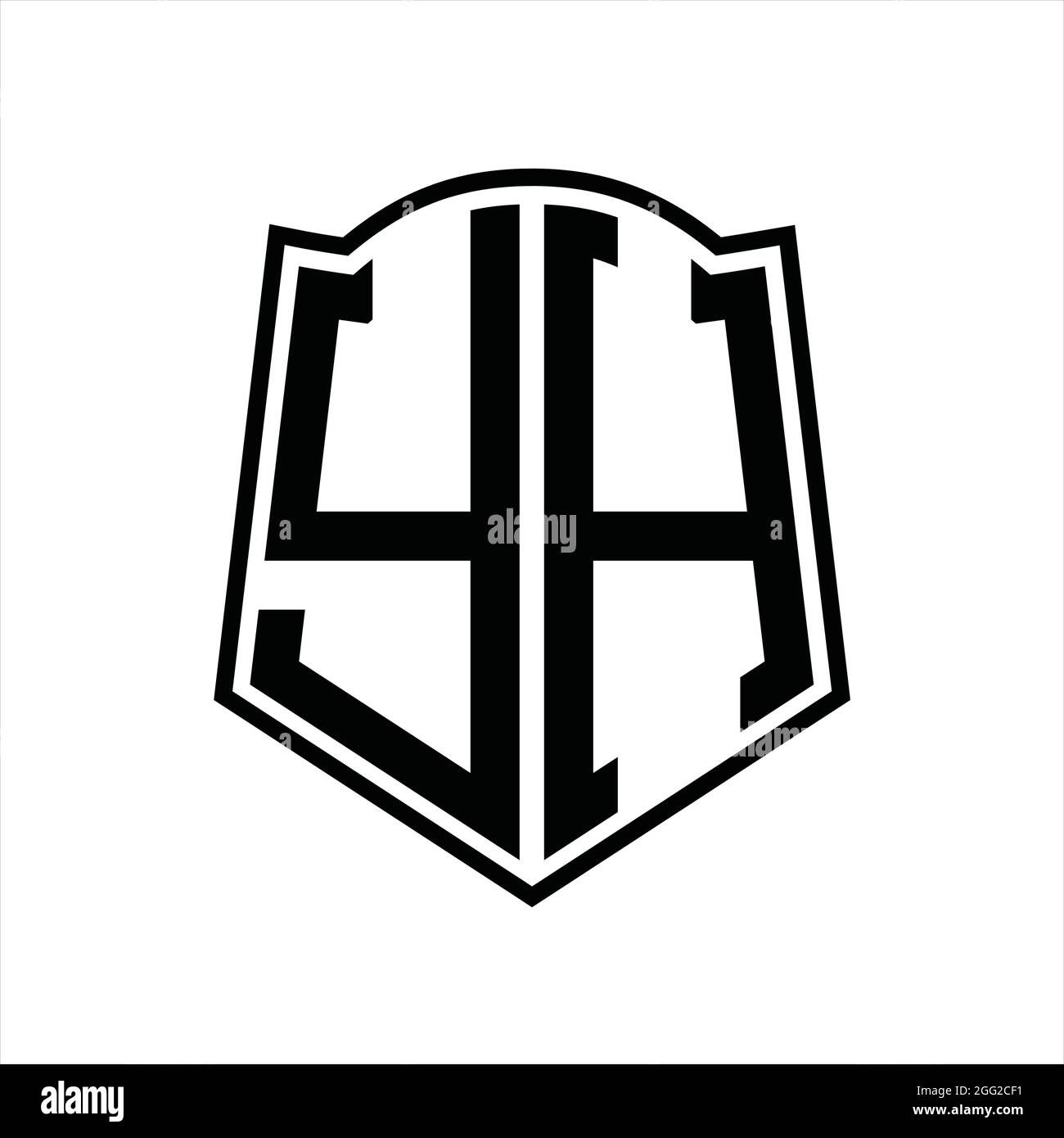 YH Logo monogram with shield shape outline design template isolated in ...