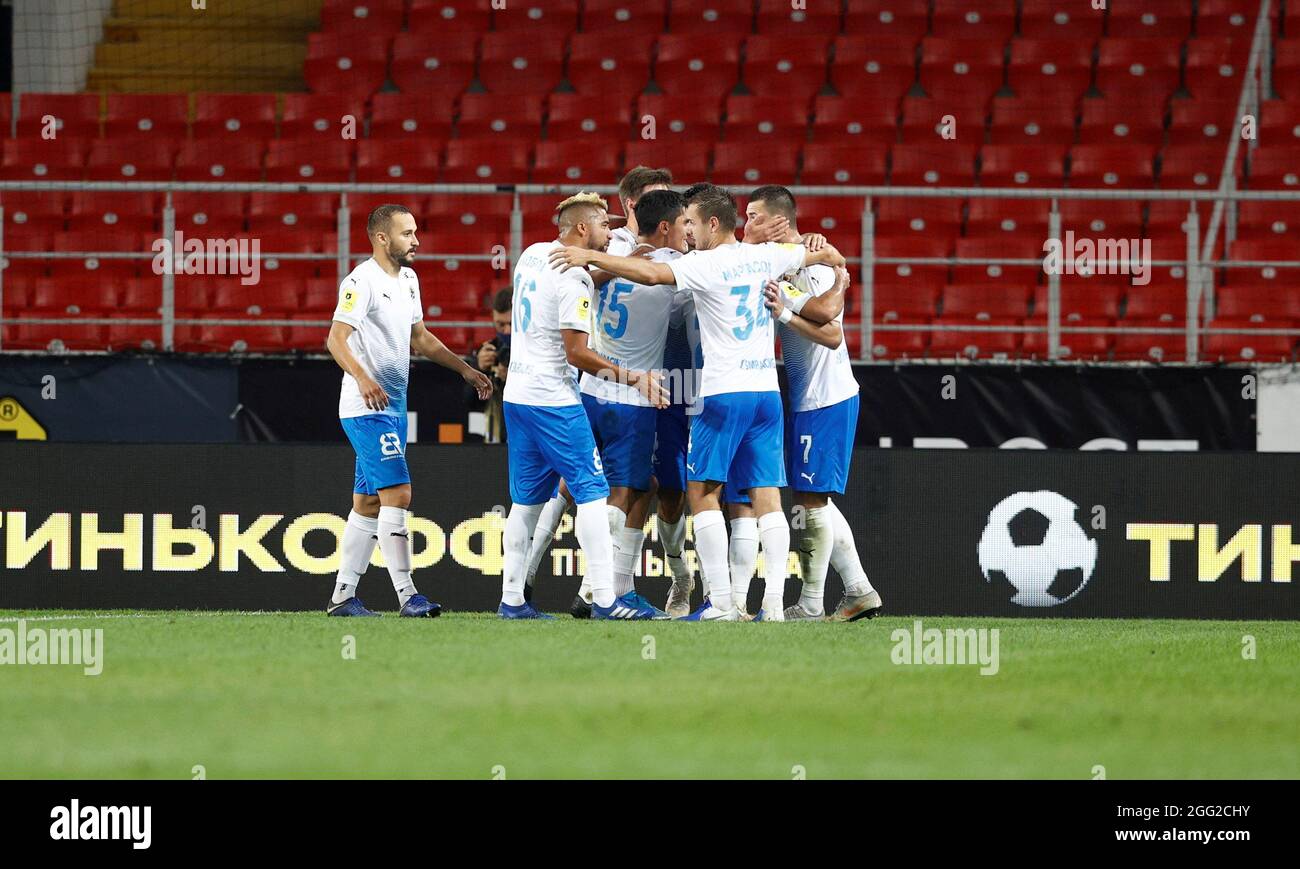 MOSCOW, RUSSIA, OCTOBER 20, 2021. The 2021/22 UEFA Europa League. Football  match between Spartak (Moscow) vs Leicester City (Leicester, England) at  Otkritie Arena in Moscow. Leicester von 3:4.Photo by Stupnikov Alexander/FC  Spartak