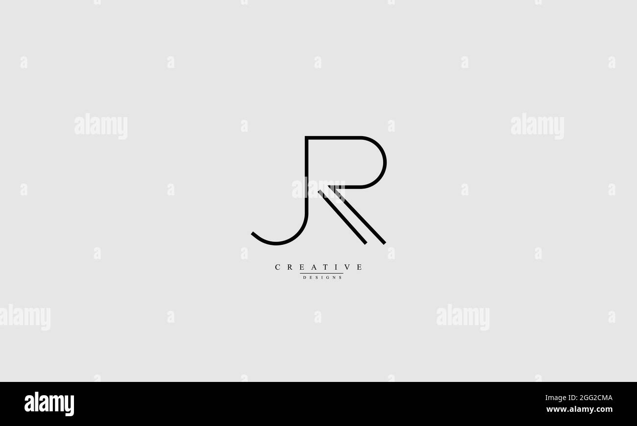 JR RJ J R vector logo design Stock Vector