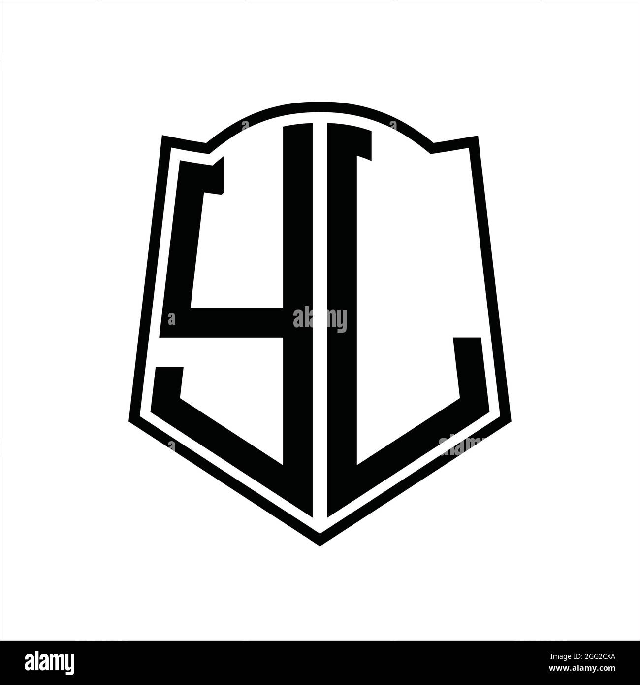 YL Logo monogram with shield and circluar shape design tamplate Stock  Vector