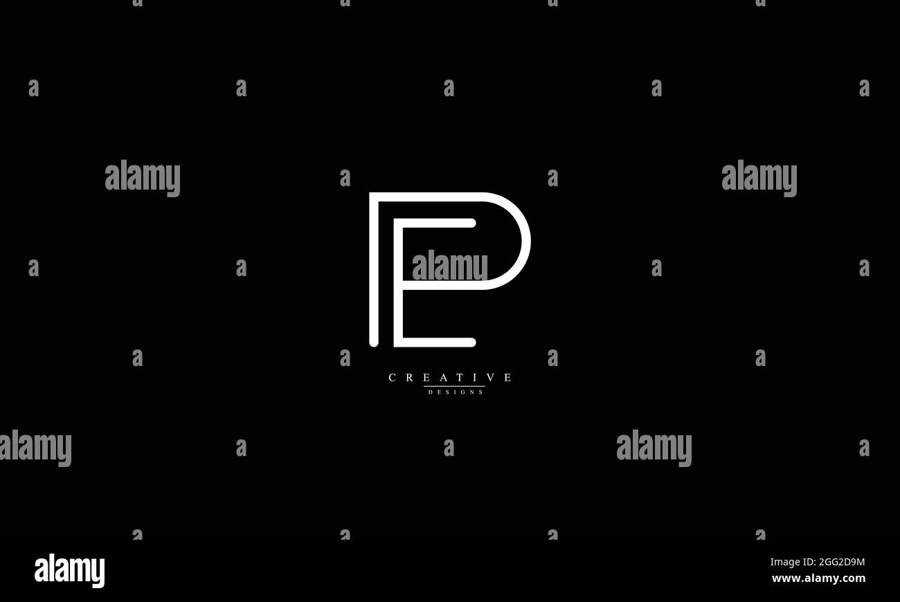 PE EP P E vector logo design Stock Vector