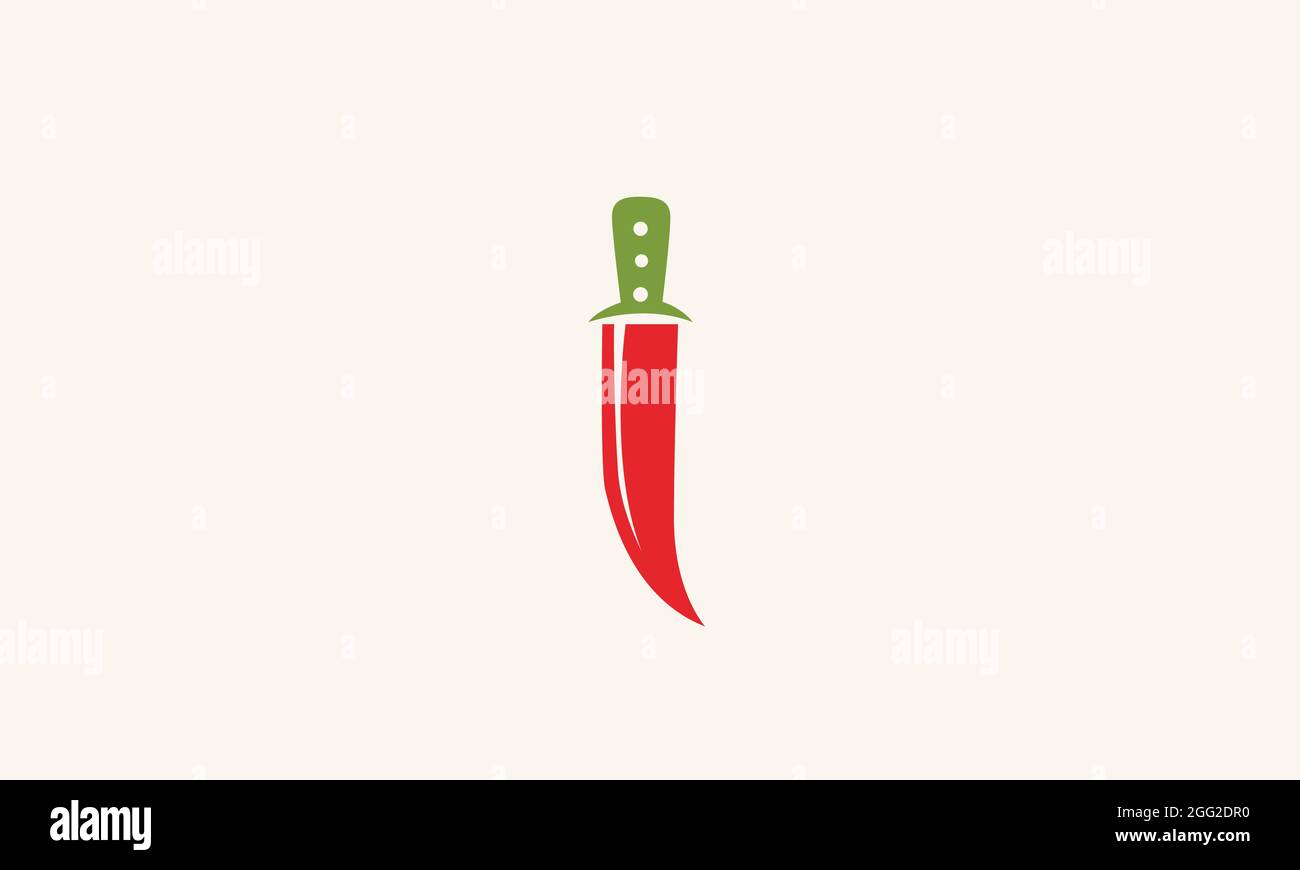 Knife chili vector logo design Stock Vector