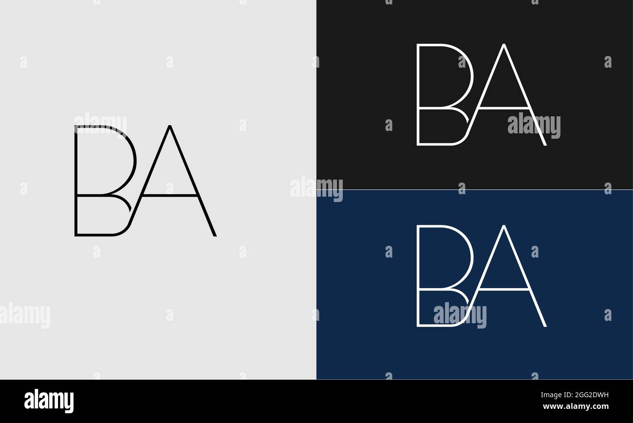 BA AB B A vector logo design Stock Vector
