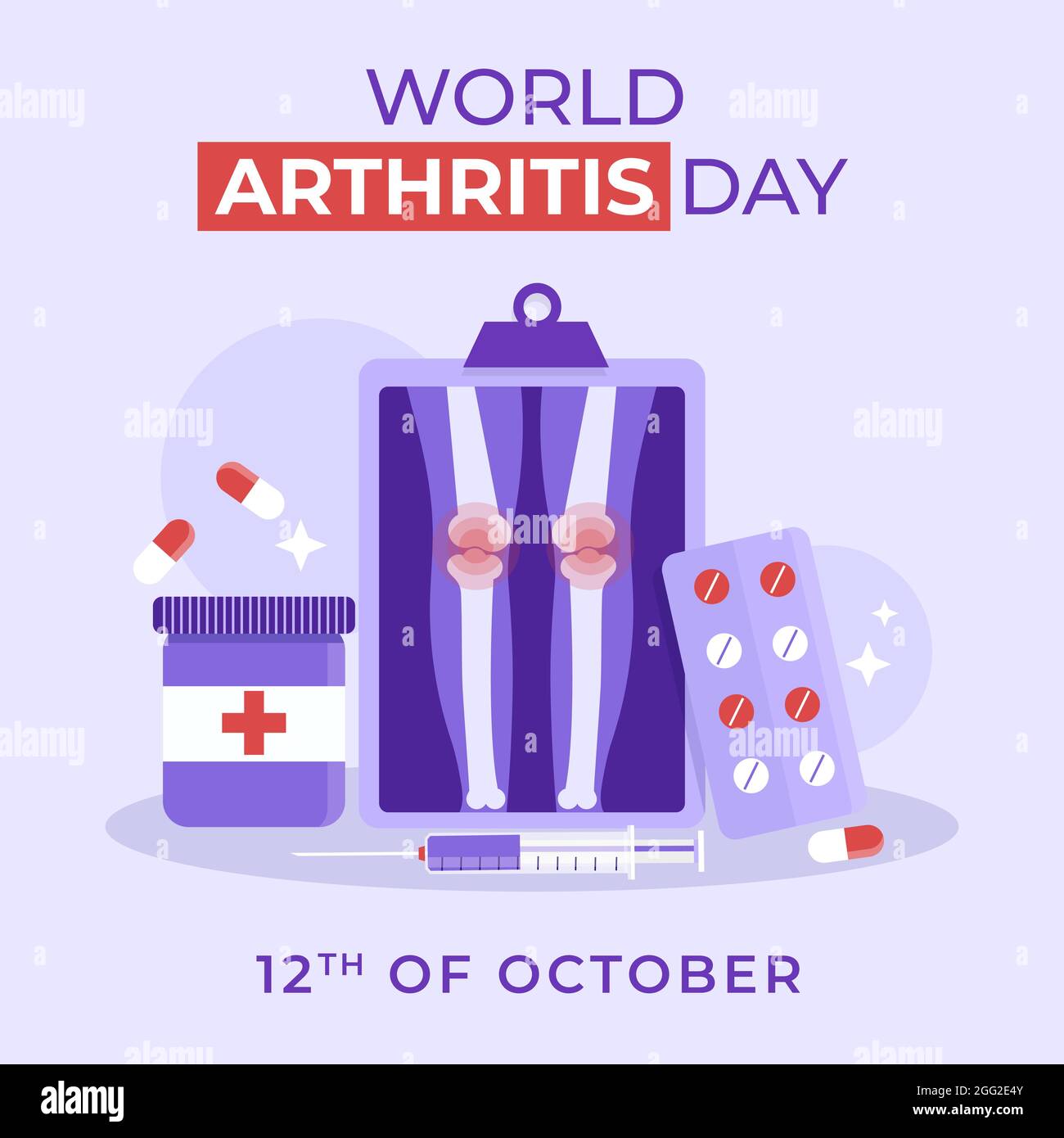 Flat world arthritis day illustration Vector illustration. Stock Vector