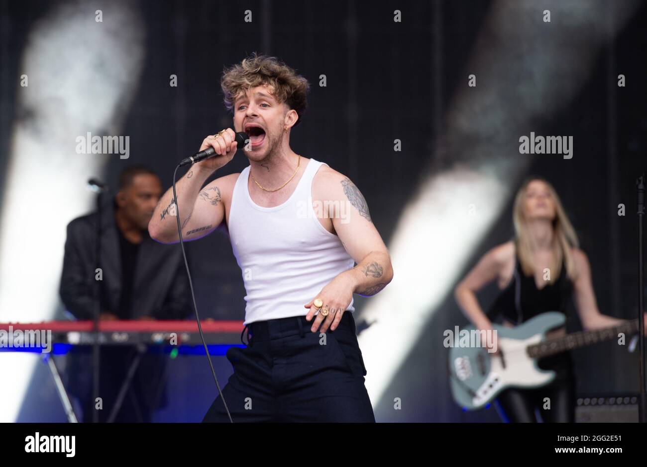 Leeds, United Kingdom, 27th Aug 2021. Pictured Tom Grennan at Leeds