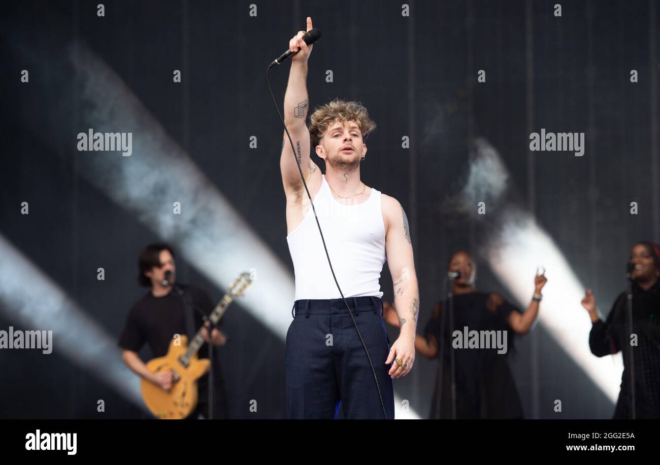 Leeds, United Kingdom, 27th Aug 2021. Pictured Tom Grennan at Leeds
