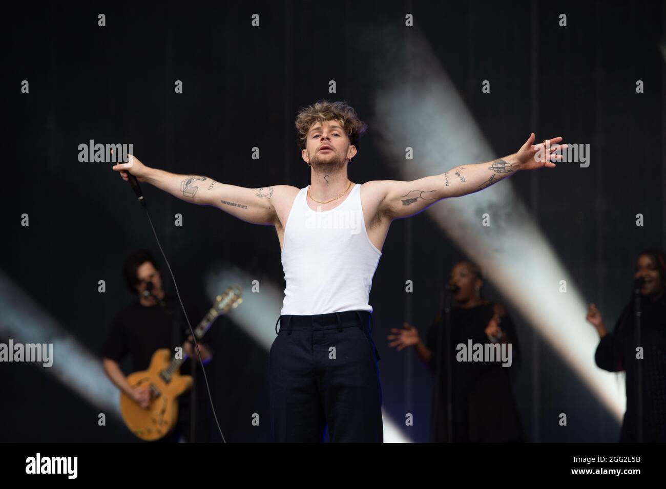 Leeds, United Kingdom, 27th Aug 2021. Pictured Tom Grennan at Leeds