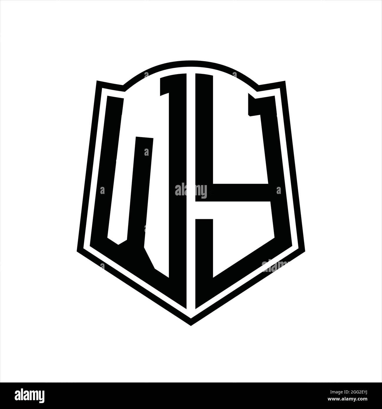 WY Logo monogram with shield shape outline design template isolated in ...