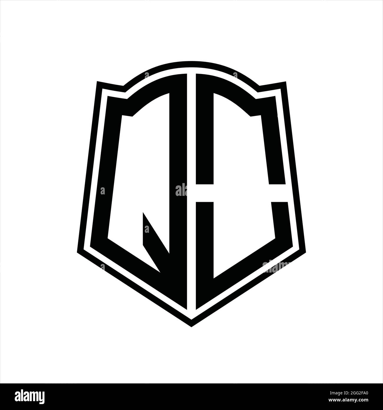 QO Logo monogram with shield shape outline design template isolated in ...