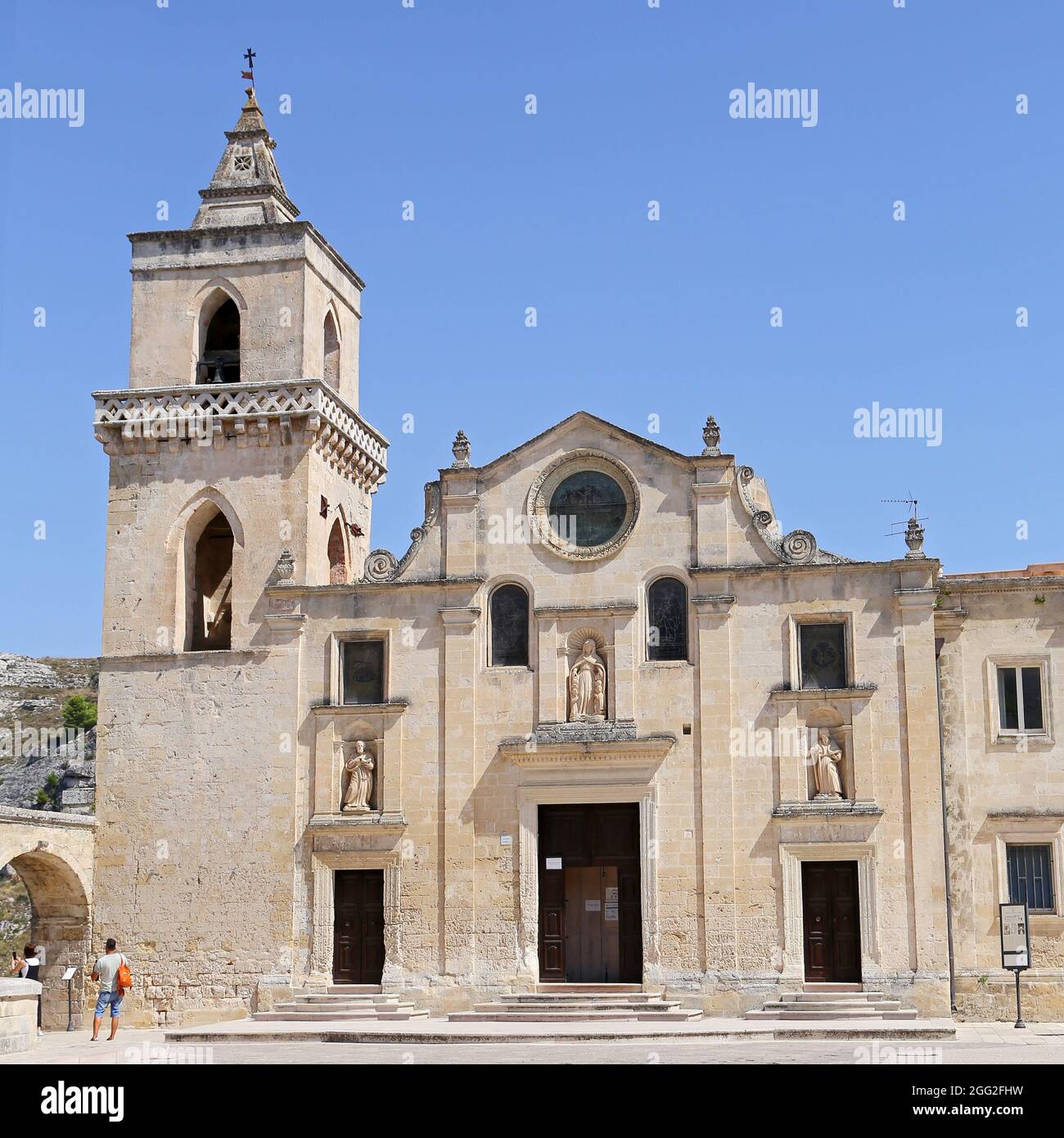 Matera, Italy - August 17, 2020: Church of San Pietro Caveoso Stock Photo
