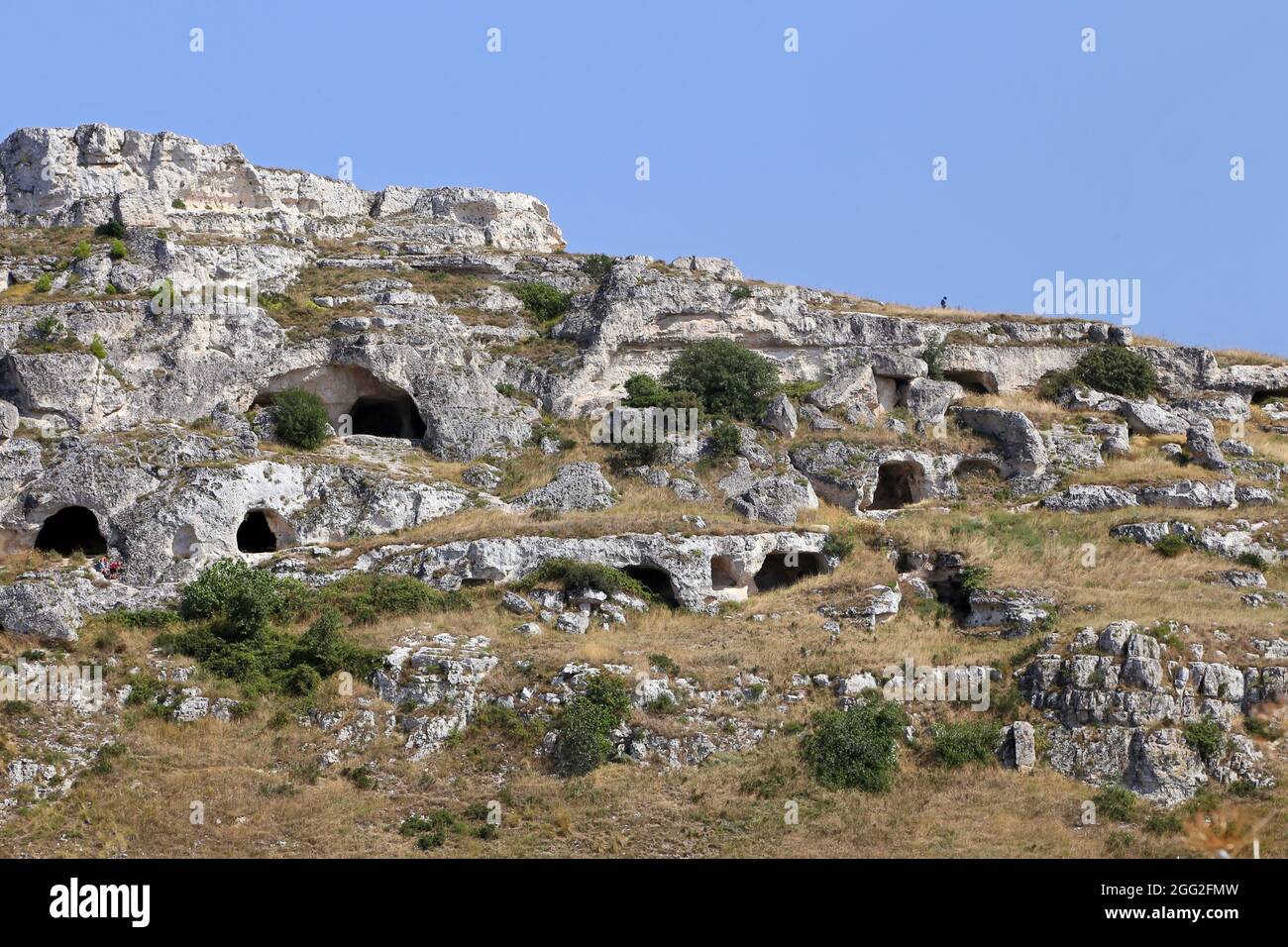 Matera: Paleolithic quarries Stock Photo