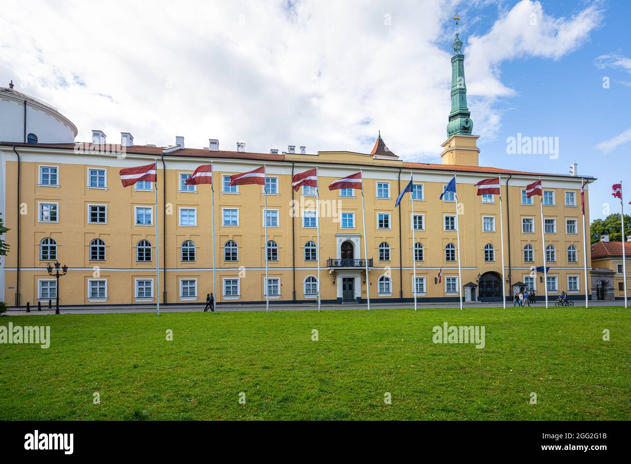 Riga, Latvia. 22 August 2021.  exterior view of Riga Castle, residence of the president of Latvia in the city center Stock Photo