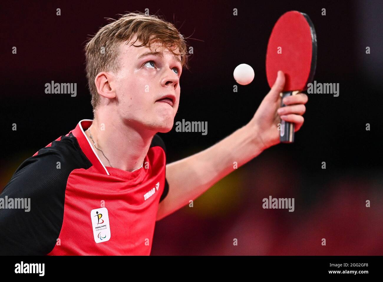 Belgian table tennis player Laurens Devos pictured in action during a table  tennis game between Belgian Laurens Devos and Australian Lin Ma, the final  Stock Photo - Alamy