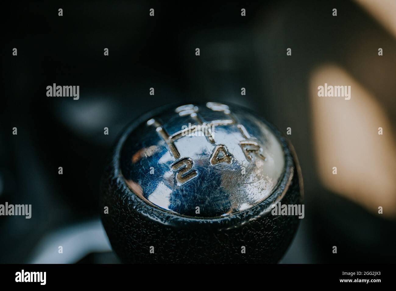 Gear lever of a car captured from the inside Stock Photo Alamy