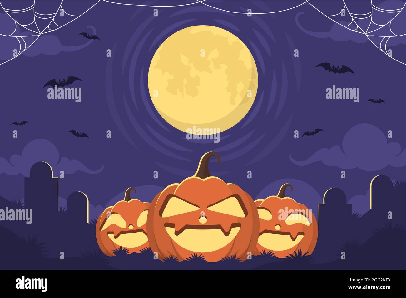 Flat halloween background Vector illustration Stock Vector Image & Art ...