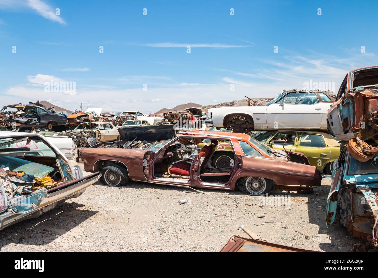 classic 1960s vintage American cars in Arizona junkyard Stock Photo - Alamy
