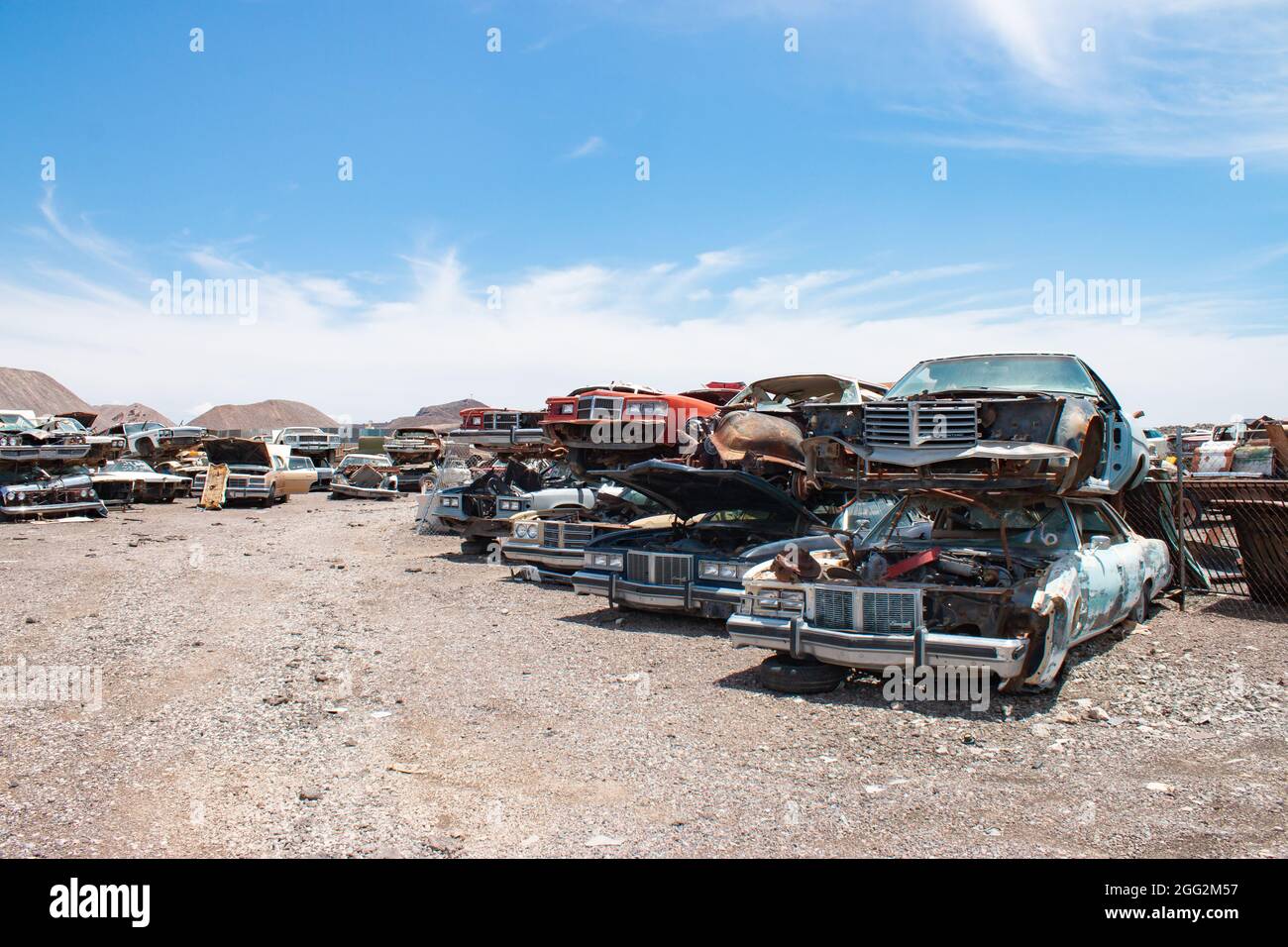 classic 1960s vintage American cars in Arizona junkyard Stock Photo - Alamy
