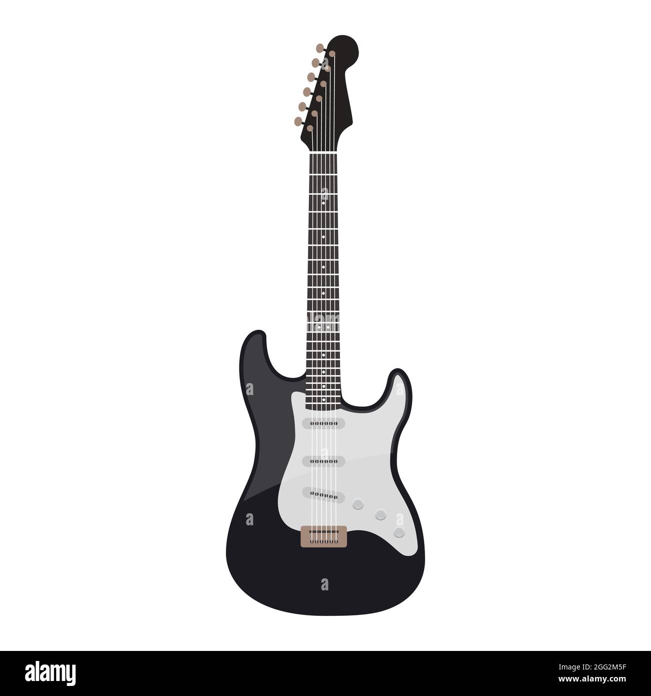 Black and white electric guitar, vector isolated on white Stock Vector ...