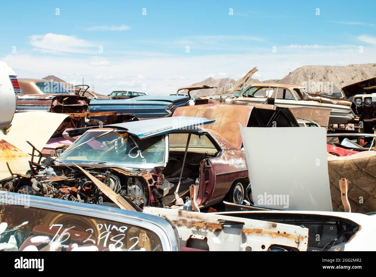 classic 1960s vintage American cars in Arizona junkyard Stock Photo - Alamy