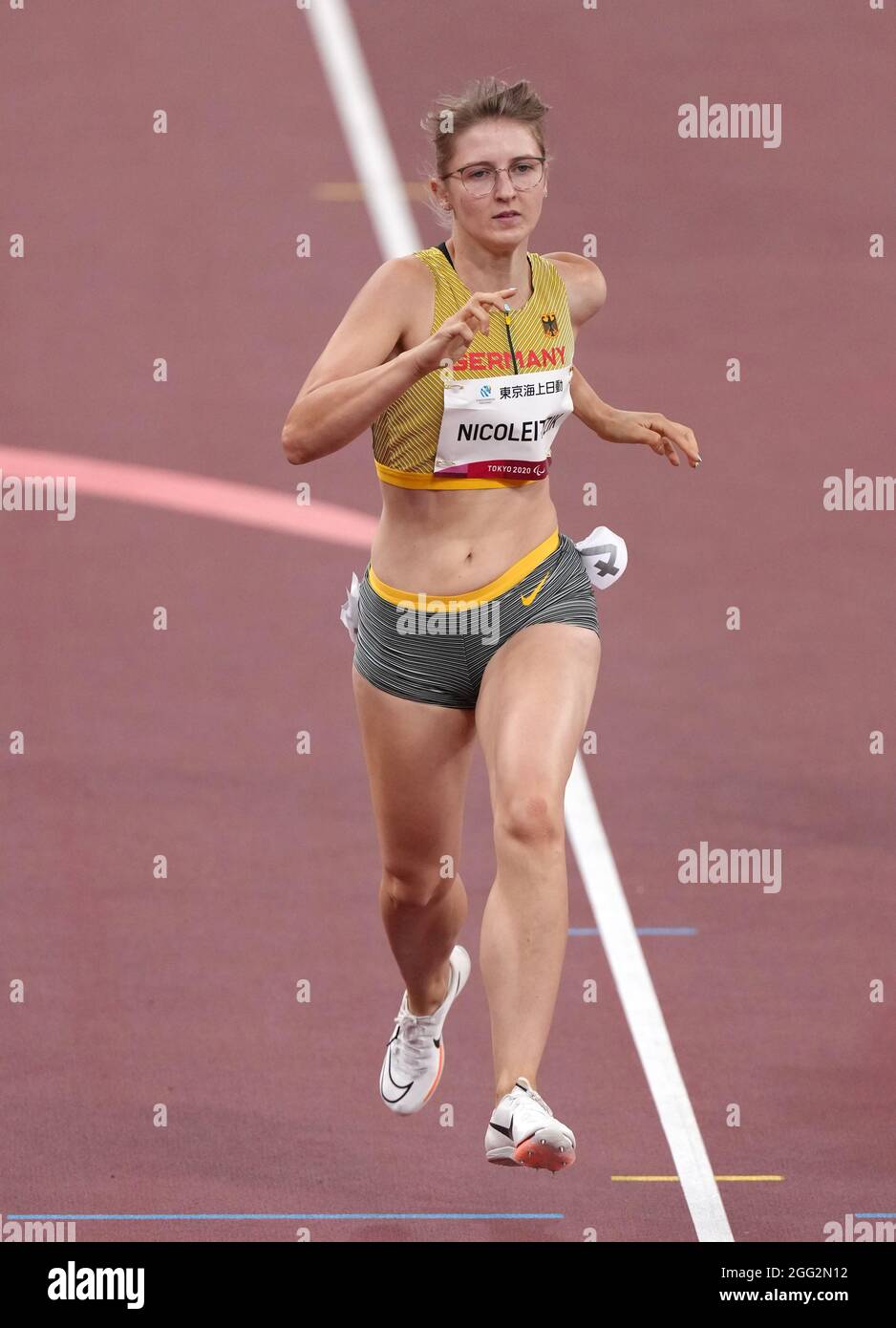 Germany's Nicole Nicoleitzik during the Women's 200m - T36 - Heat 2 at the Olympic Stadium during day four of the Tokyo 2020 Paralympic Games in Japan. Picture date: Saturday August 28, 2021. Stock Photo