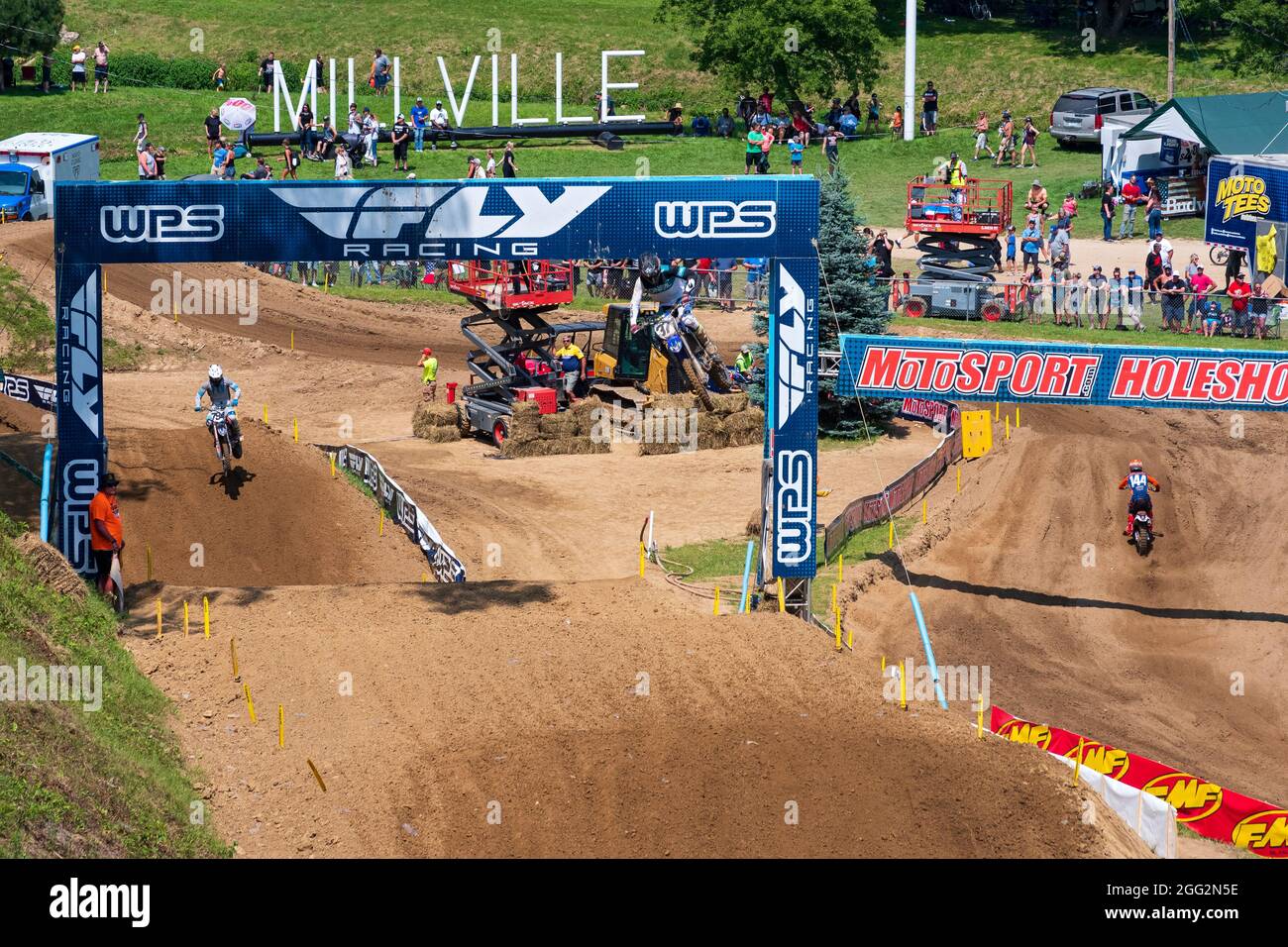 Millville, MN/USA - July 17, 2021: Class 450 mx racers on course at Spring  Creek National Stock Photo - Alamy