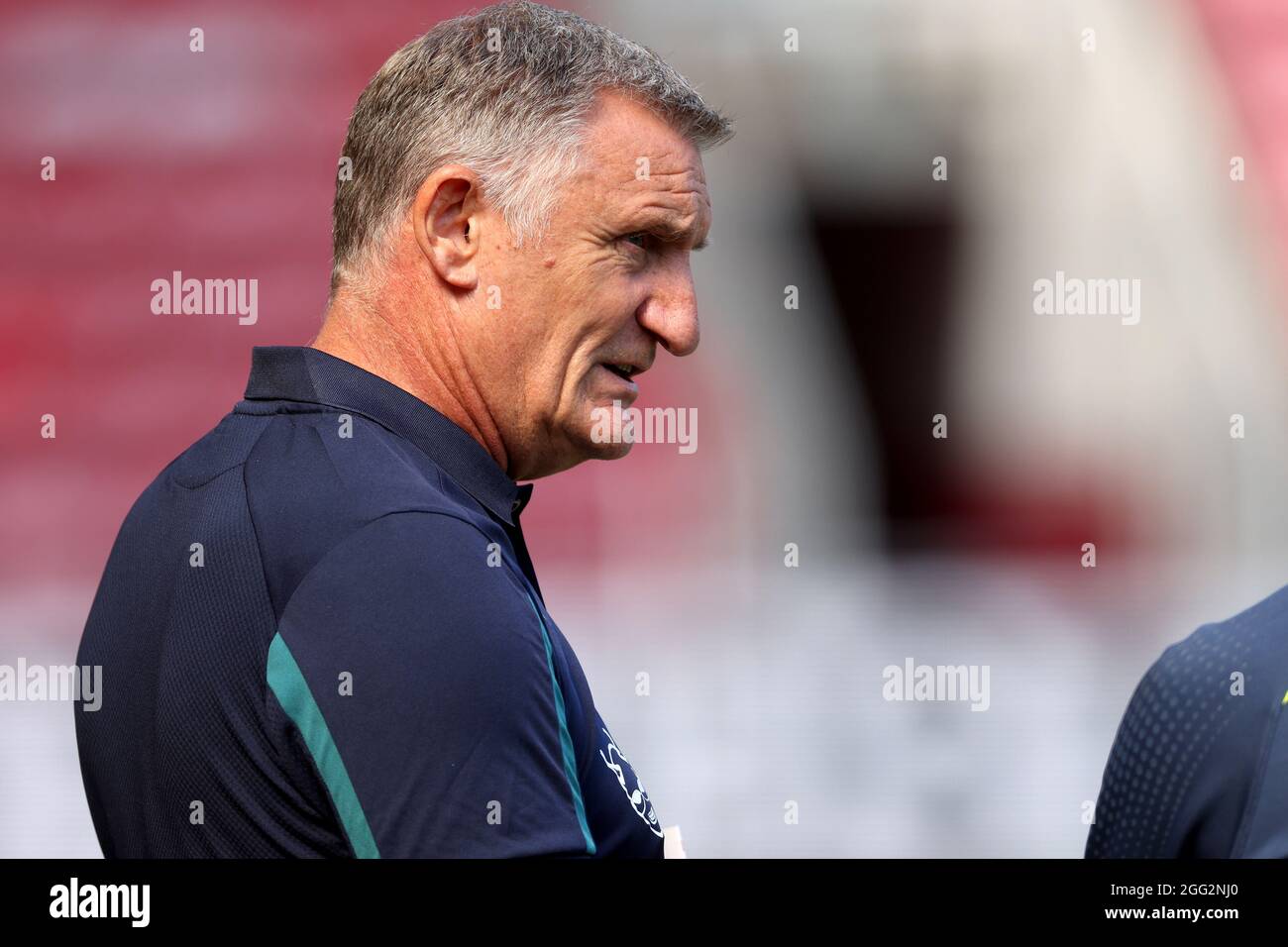 Blackburn Rovers manager Tony Mowbray before the Sky Bet Championship match at the Riverside Stadium, Middlesbrough. Picture date: Saturday August 28, 2021. Stock Photo