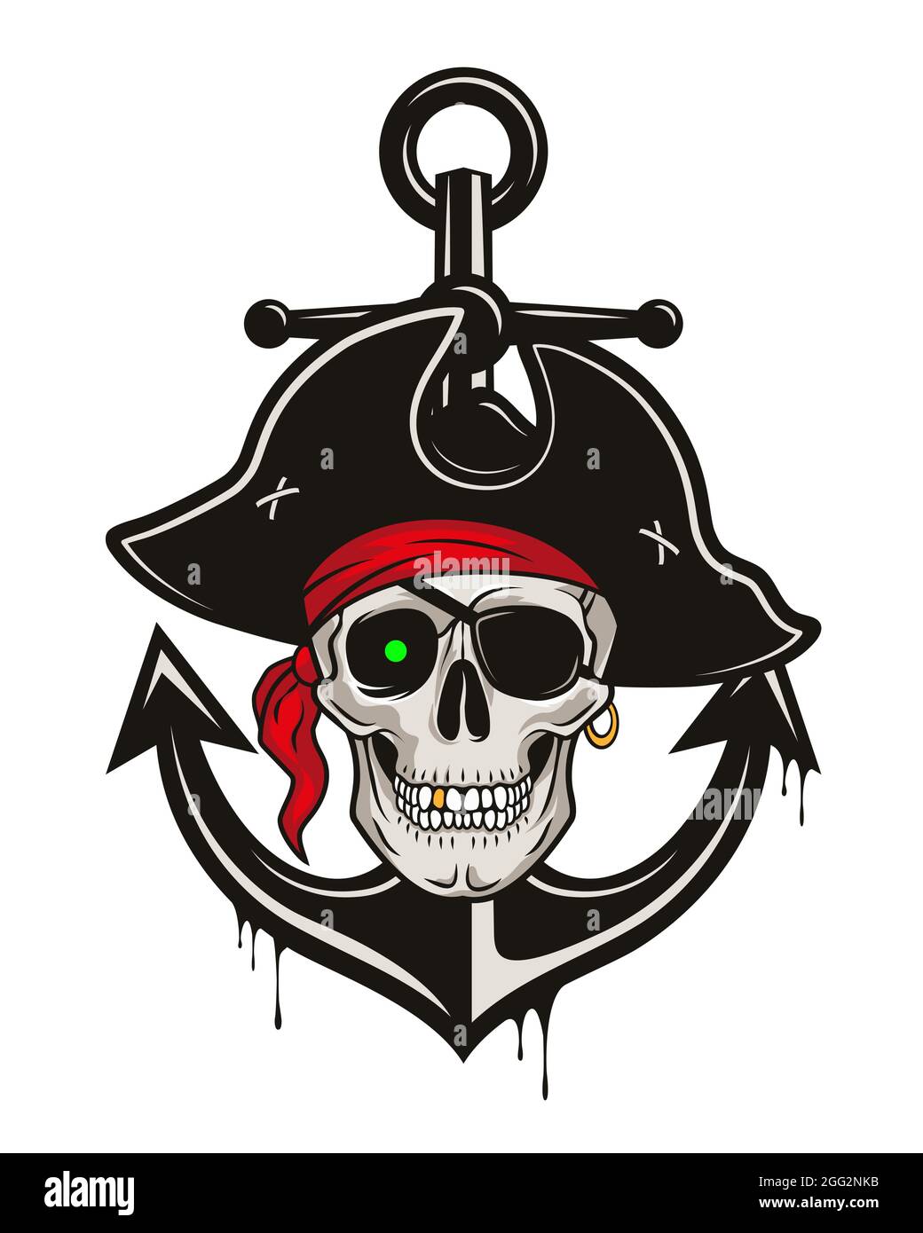 Pirate emblem with anchor and skull in a hat and eye patch. Vector hand drawn cartoon illustration isolated on white background Stock Vector Image & Art - Alamy Pirate emblem with anchor and skull in a hat and eye patch. Vector hand drawn cartoon illustration isolated on white background Stock Vector Image & Art - Alamy