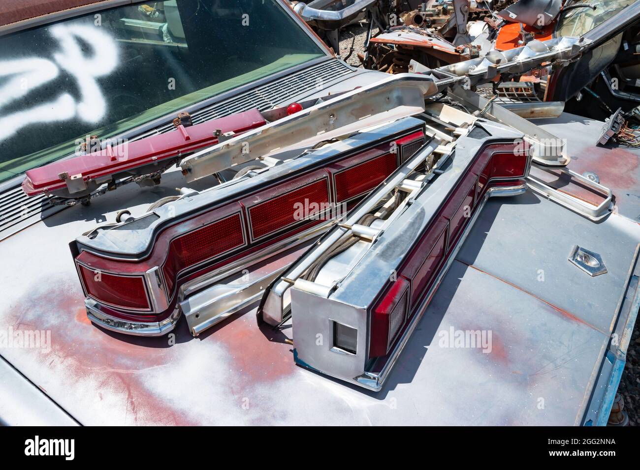 classic 1960s rear lights from vintage American cars in Arizona ...