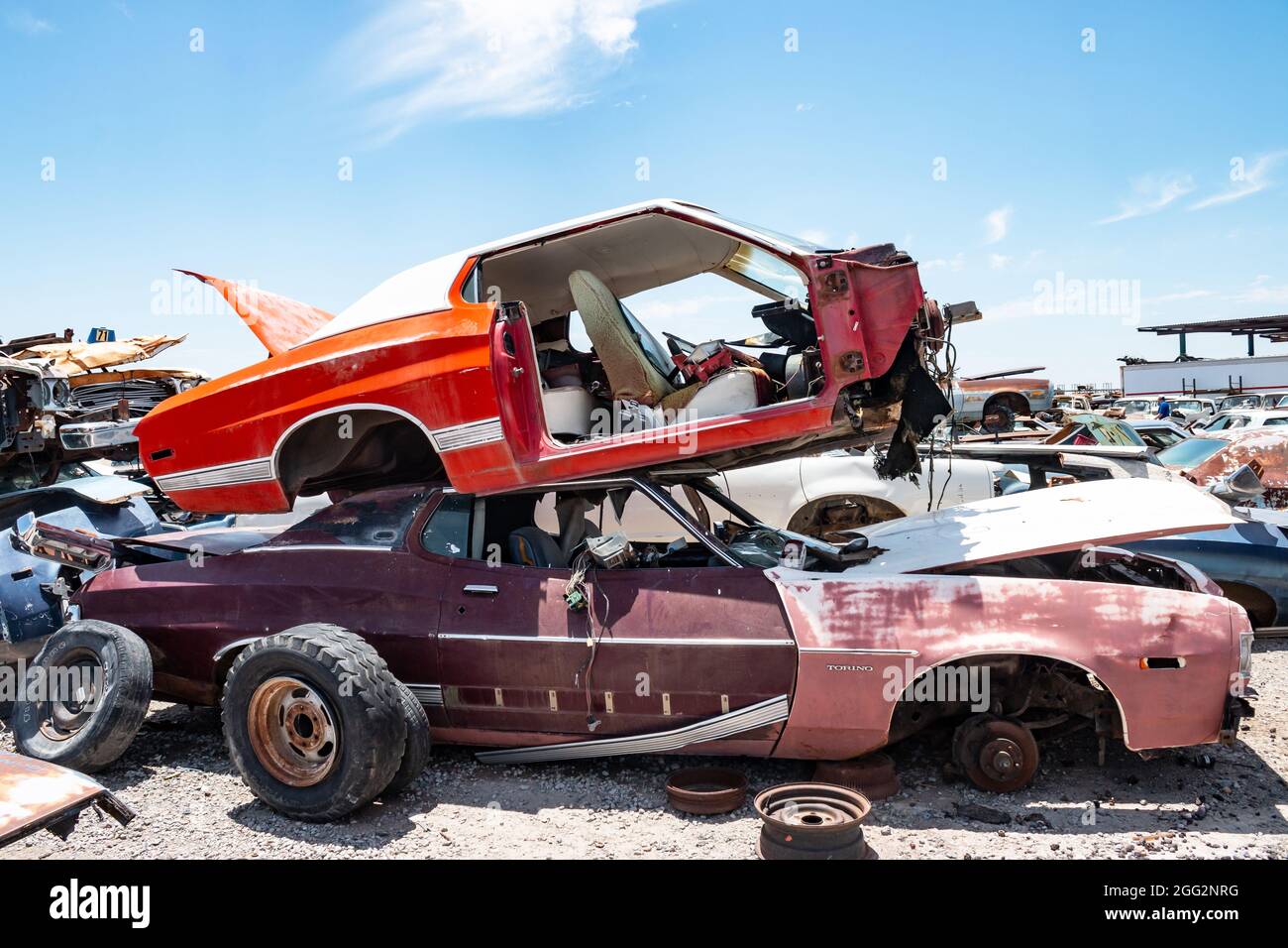 classic 1960s vintage American cars in Arizona junkyard Stock Photo - Alamy