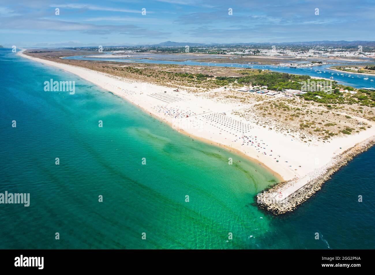 Aerial View Of The Tavira Island Beach A Tropical Island Near The Town