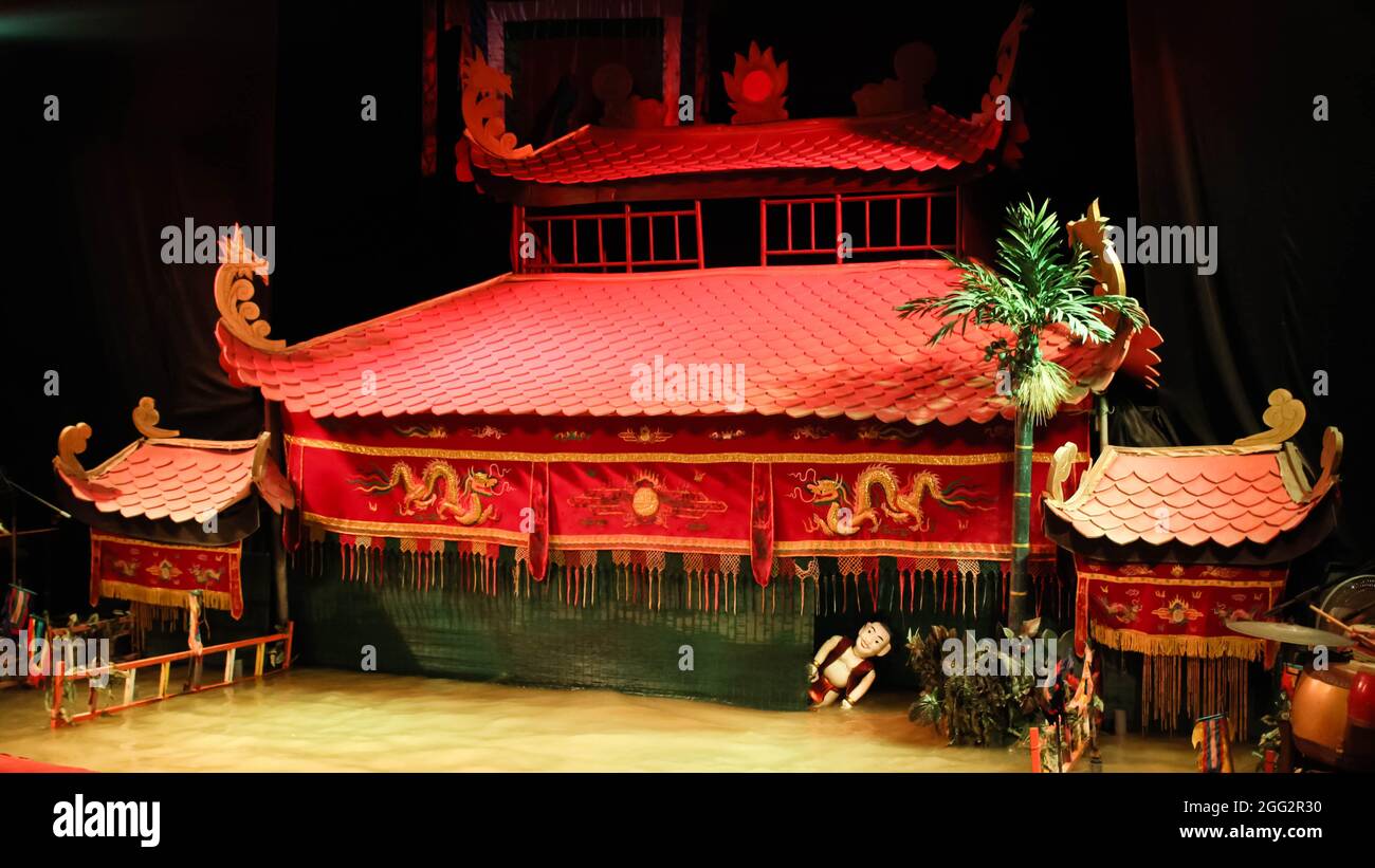 Ho Chi Minh, Vietnam - November 18, 2015: Vietnamese water puppet show at Golden Dragon Water Puppet Theater in Ho Chi Minh, Vietnam Stock Photo