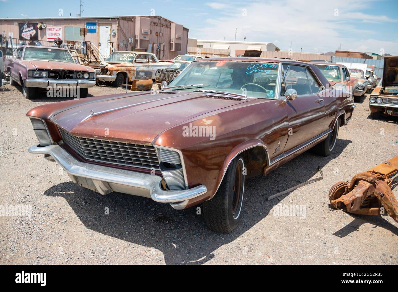 classic 1960s vintage American cars in Arizona junkyard Stock Photo Alamy