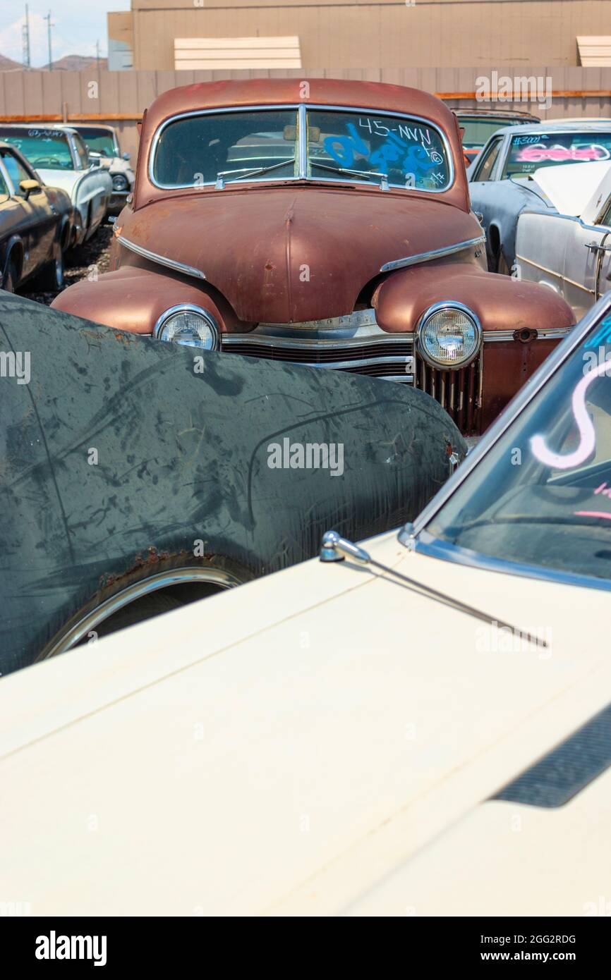 classic 1960s vintage American cars in Arizona junkyard Stock Photo - Alamy