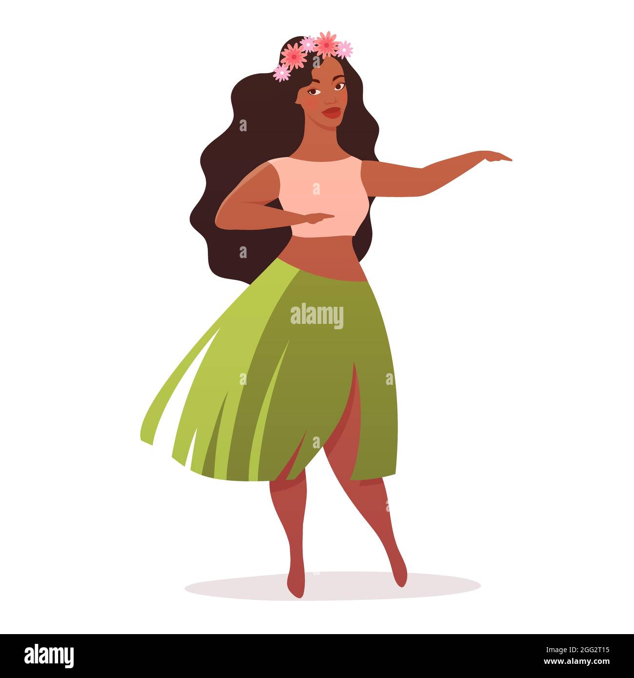 Hula dancer hawaiian cartoon character hi-res stock photography and images  - Alamy