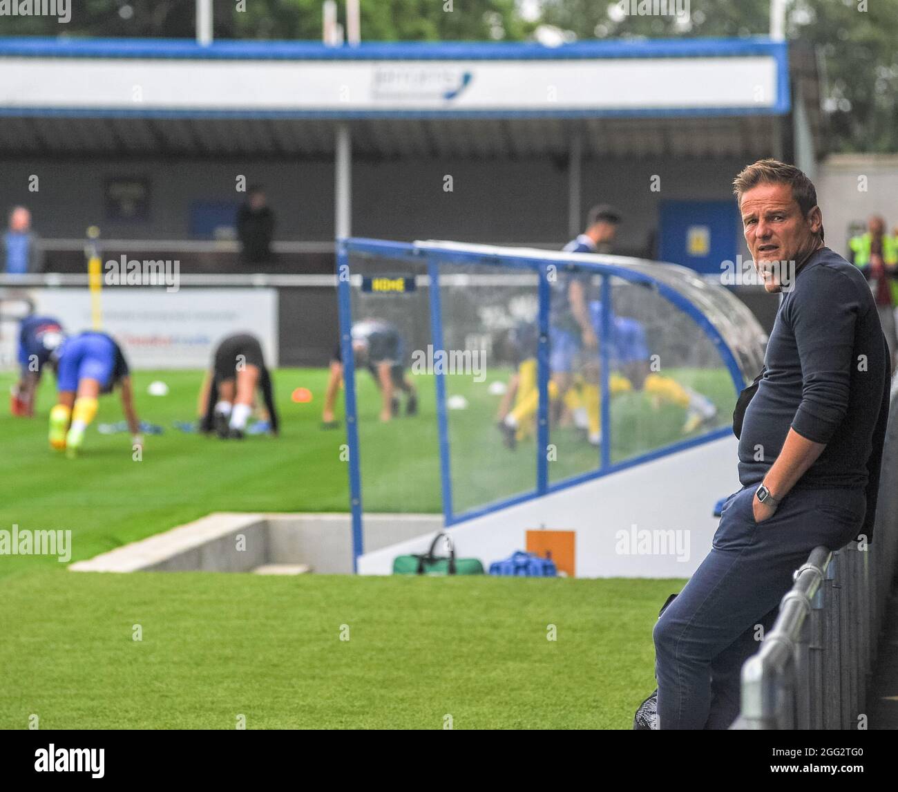 Solihull, UK. 28th Aug, 2021. Solihull Moors Manager Neil Ardley During the Vanarama National League game between Solihull Moors & Barnet at The SportNation.bet Stadium in Solihull, England Credit: SPP Sport Press Photo. /Alamy Live News Stock Photo