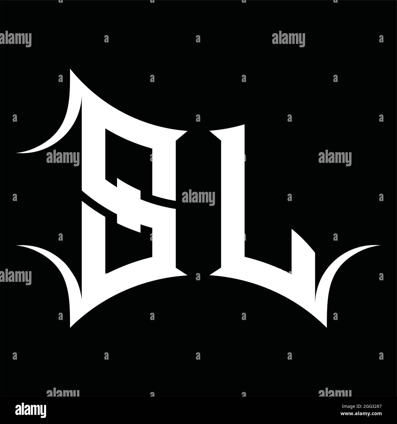 SL Logo monogram with abstract shape blackground design template Stock ...