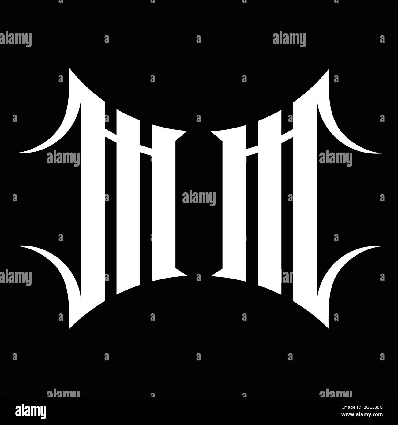 MM Logo Monogram Letter With Shield And Slice Style Blackground Design