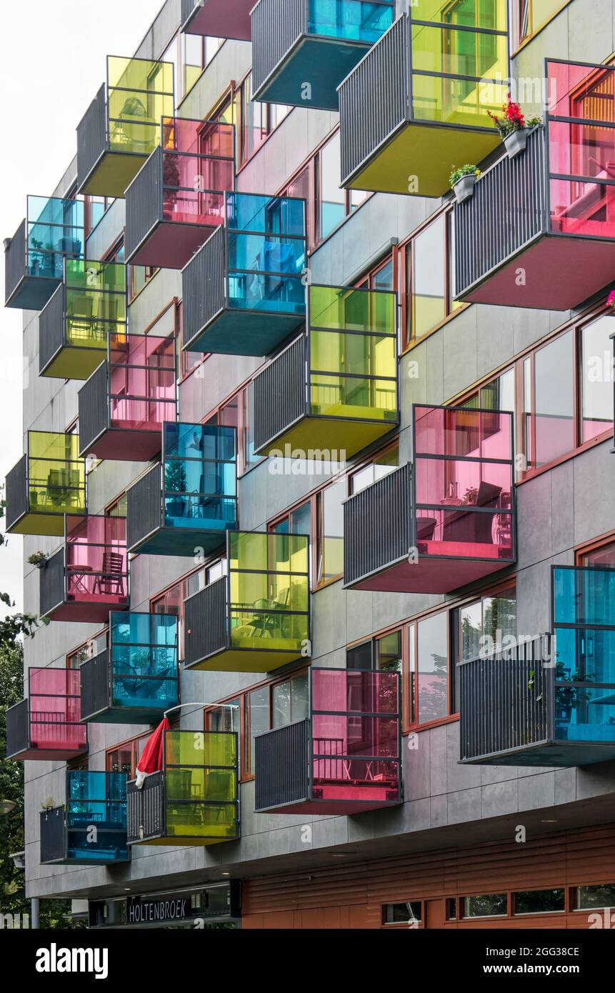 Zwolle, The Netherlands, August 14, 2021 modern apartment building