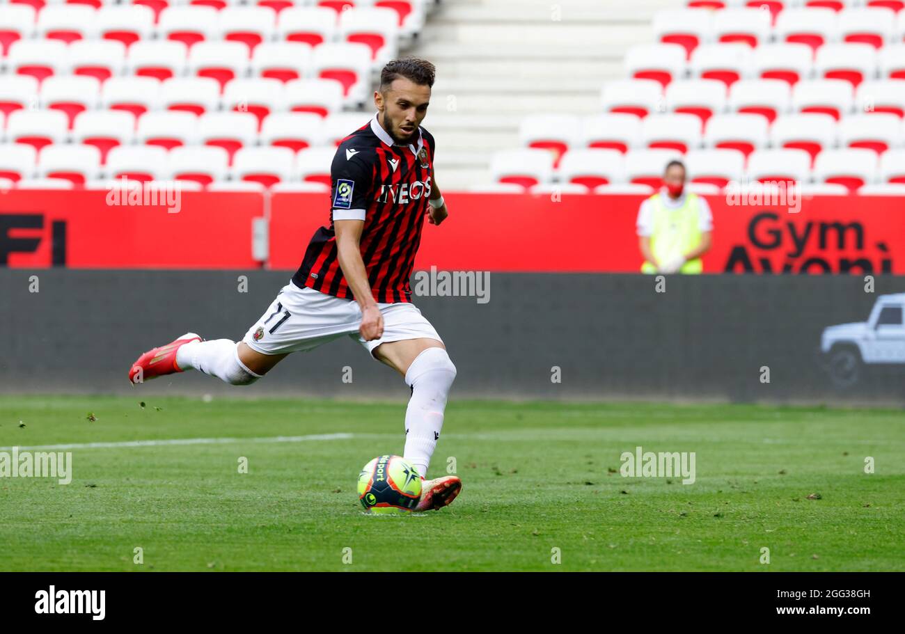 Soccer Football - Ligue 1 - OGC Nice v Bordeaux - Allianz Riviera, Nice,  France - August 28, 2021 Nice's Amine Gouiri in action REUTERS/Eric  Gaillard Stock Photo - Alamy