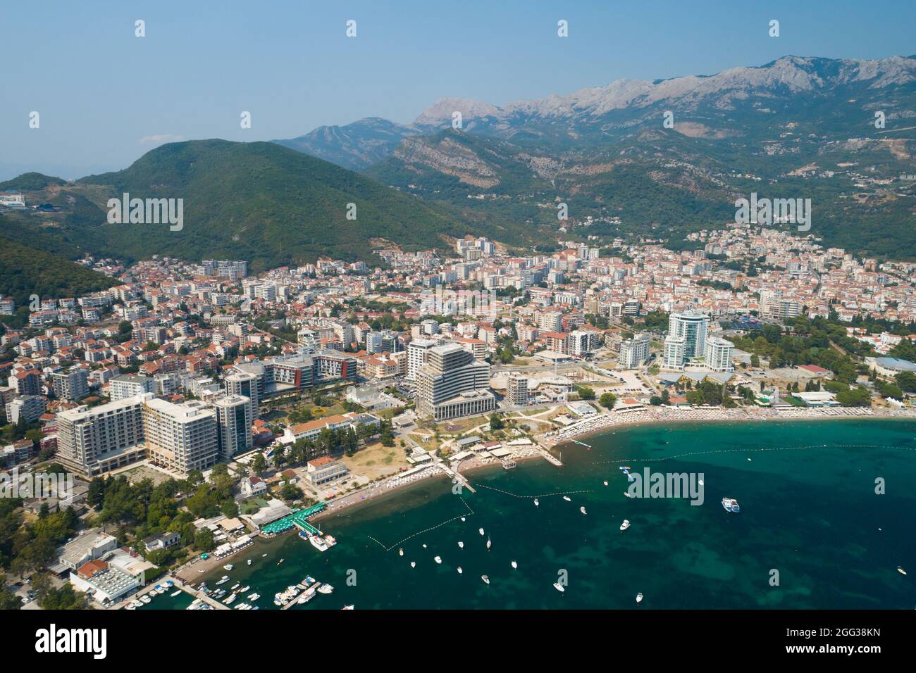 Aerial View of Old Budva in Montenegro. Stock Photo