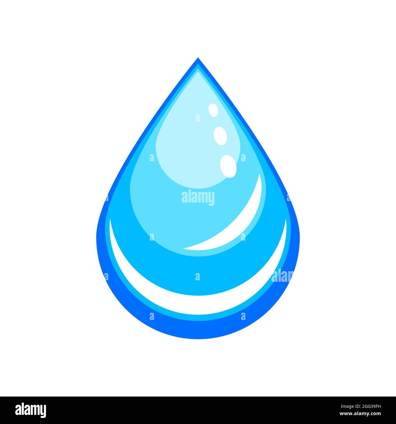 Simple blue water drop. Shiny droplet icon on white background. Blue liquid  symbol or sign. Falling drop of natural spring water. Water conservation  Stock Vector Image & Art - Alamy