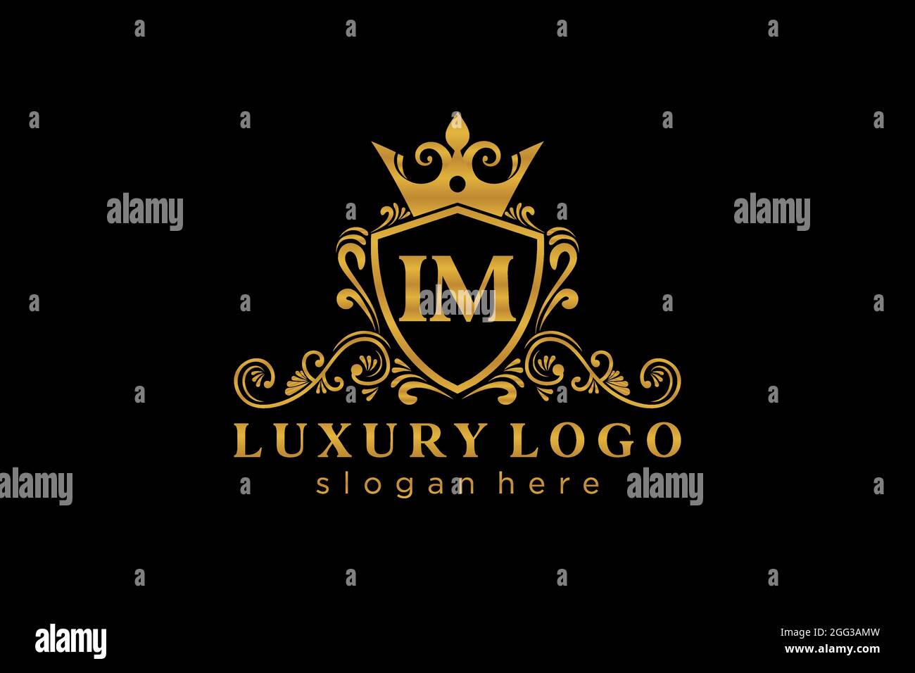 IM Letter Royal Luxury Logo template in vector art for Restaurant ...