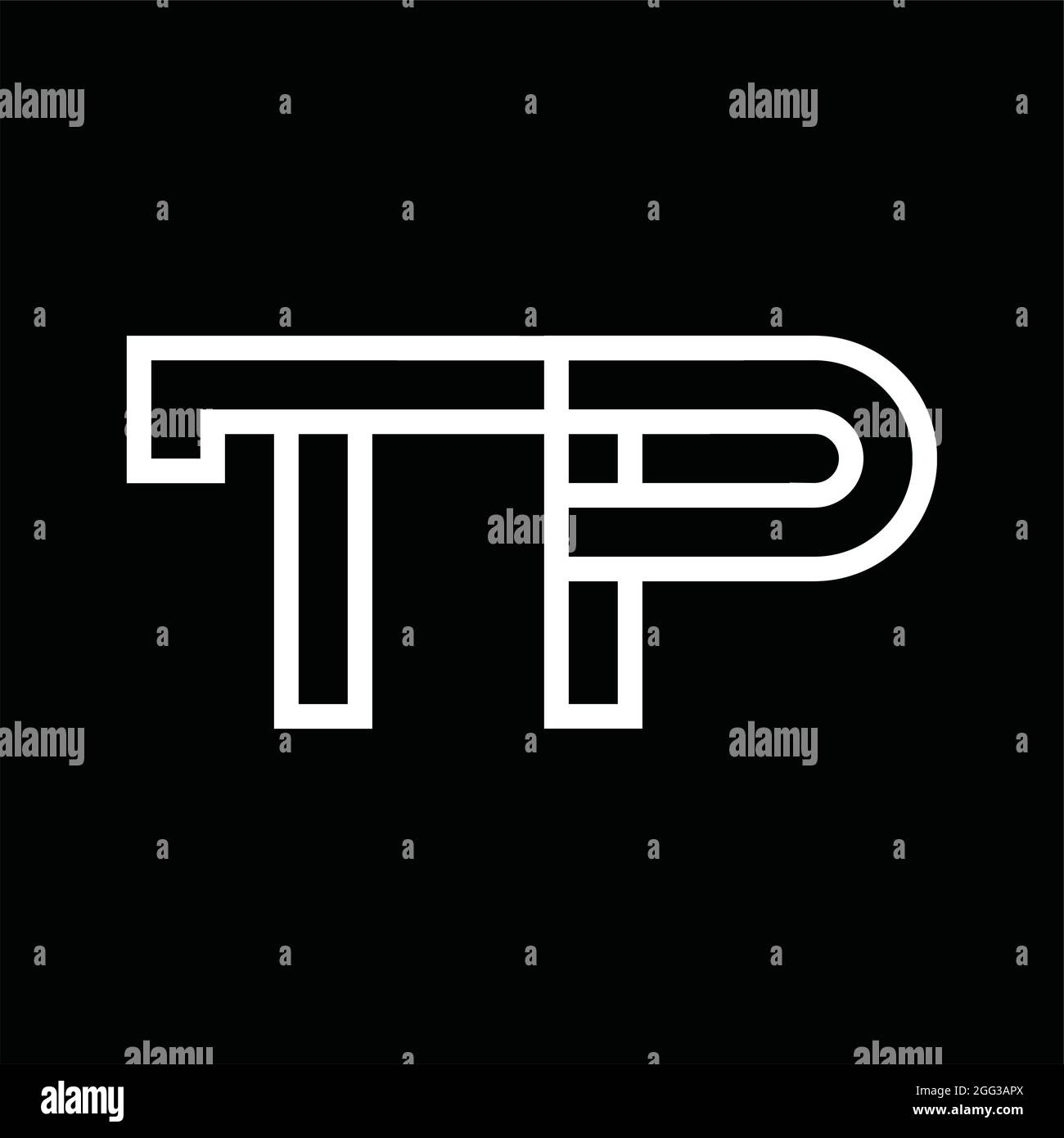 TP Logo monogram with pillar shape white background design template ...